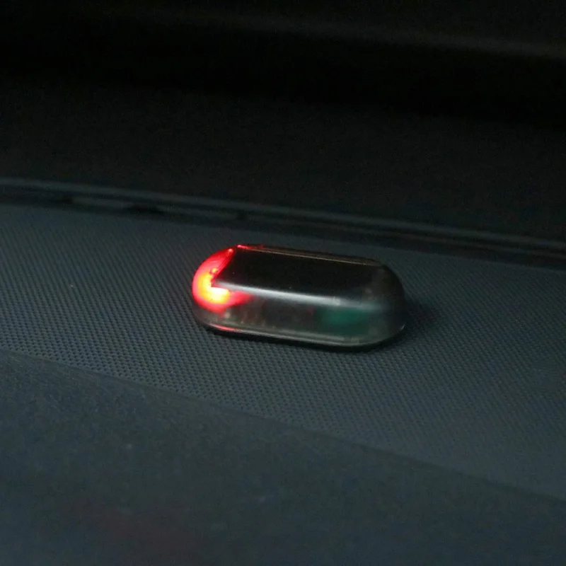 ONEWELL Автомобильная солнечная энергия имитация бутафорская сигнализация Предупреждение Противоугонный светодиодный мигающий свет безопасности - Цвет: Красный