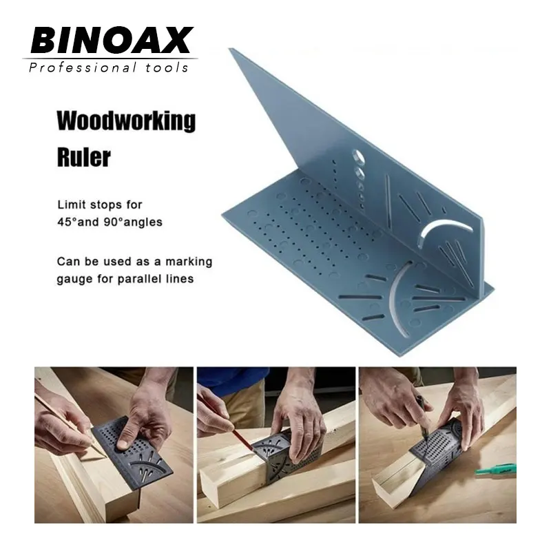 

3D Mitre Angle Measuring Square Size Measure Tool With Gauge Ruler Tools with Carpenter Pencil