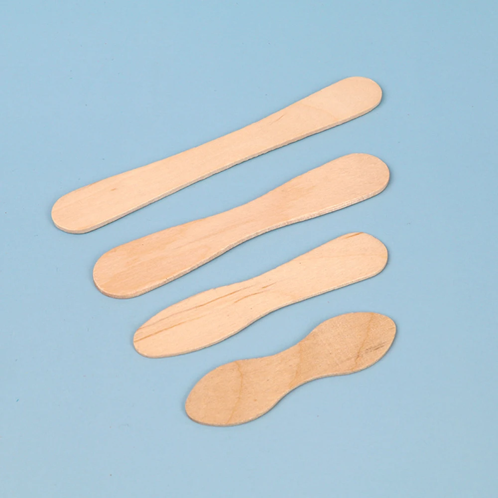 50/100pcs Natural Wood Ice Cream Sticks Food Grade Flat Pudding Cake Tasting Sampling Stix Handy Art Crafts Cakesicle Stick ice cream sticks