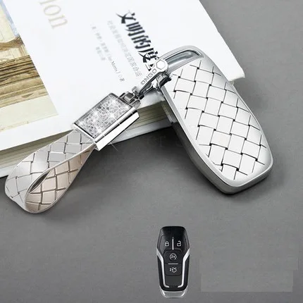 Автомобильный Умный брелок-чехол для Ford Lincoln MKC MKX MKZ Escape Explorer Flex Таурус Fusion Key Holder защитная сумка - Название цвета: Черный