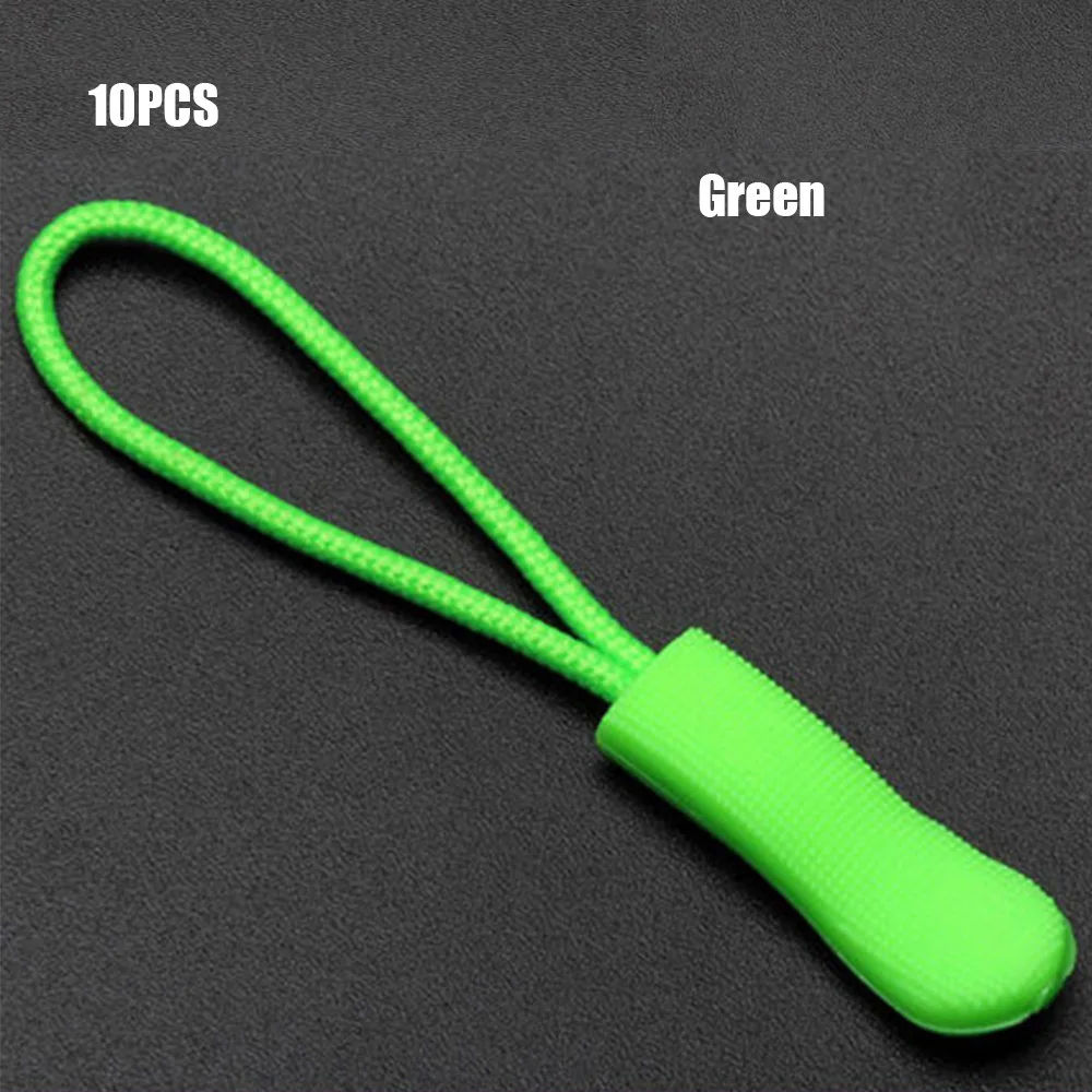 Green 10 шт. аксессуары для сумок, Съемник на молнии, подходит для веревочной бирки, фиксатор на молнии, сменный зажим, сломанная Пряжка, дорожная сумка, чемодан, палатка - Цвет: Green