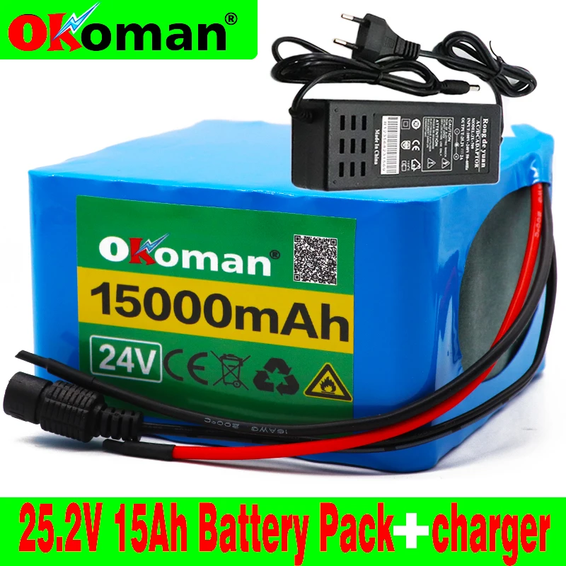 6S5P 24V 15Ah 25.2V lithium battery pack batteries for electric motor bicycle ebike scooter wheelchair cropper with BMS+ charger |