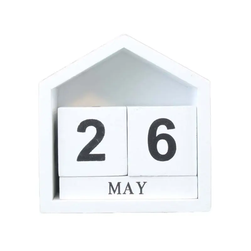 Винтажный деревянный вечный календарь месяц Дата дисплей вечный блок реквизит для фотографий аксессуар для стола сладкое украшение для дома и офиса - Цвет: A