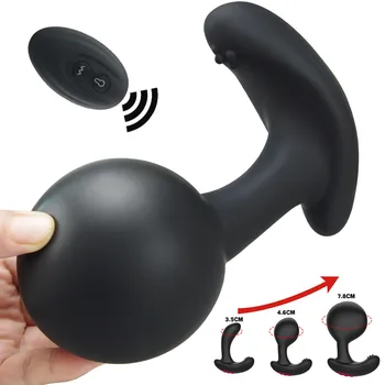 Inflatable Anal Dildo Vibrator Wireless Remote Control Male Prostate Massager Huge Butt Plug Anal Expansion Sex Toys For couples 1