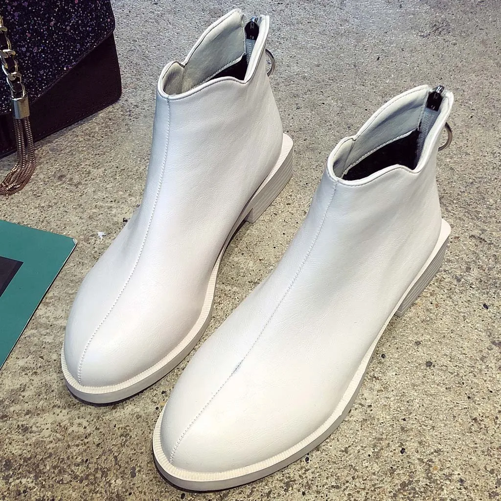 

Autumn Winter Boots For Women 2019 New Women Zip Autumn Ankle Boot Ladies Square Heel Short Boots For Ladies