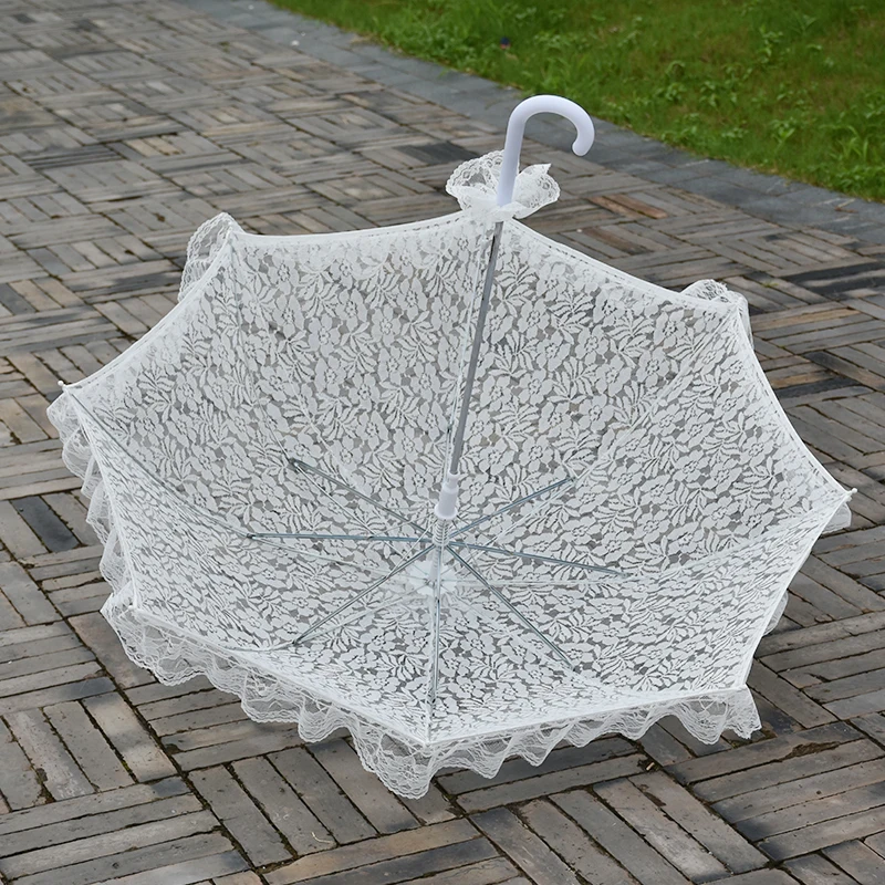 Белый свадебный дизайнерский зонт ручной работы, кружевной зонт, аксессуары для фотосъемки, подарок для украшения
