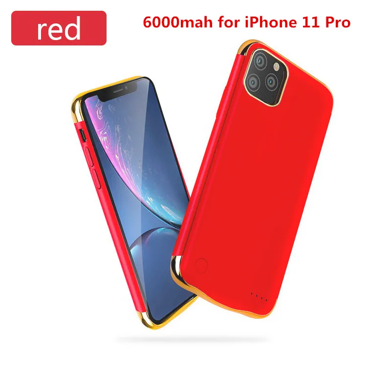 Для iPhone 11 Pro/iPhone 11 Pro Max Батарея Зарядное устройство чехол Портативный 6000/5500 мА/ч, внешняя Мощность Bank зарядное устройство чехол для iPhone 11 - Цвет: For iPhone 11 pro