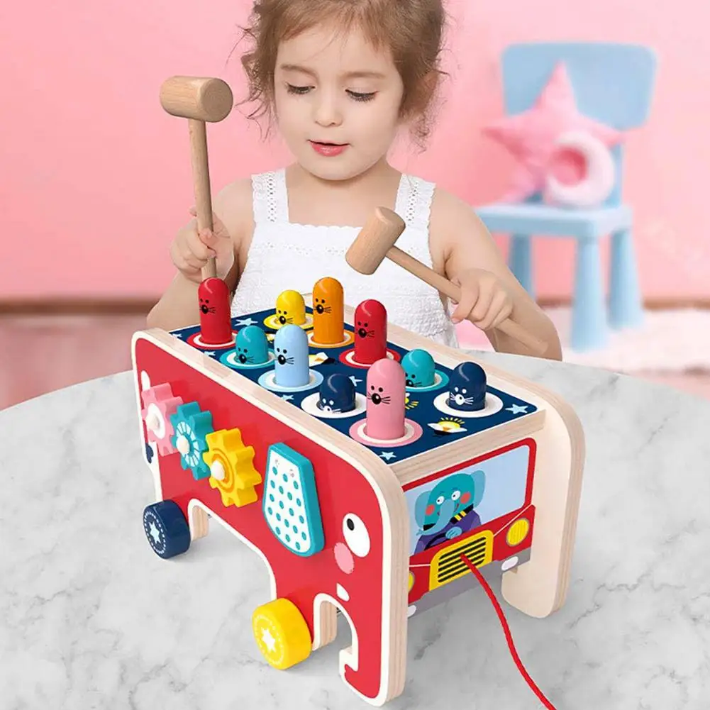 Zonfer Bois Martelage Balle Marteau Box Enfants Montessori Early Jouets Éducatifs Enfants Fun Hamster Jeu pour Enfants Jouets Cadeau 