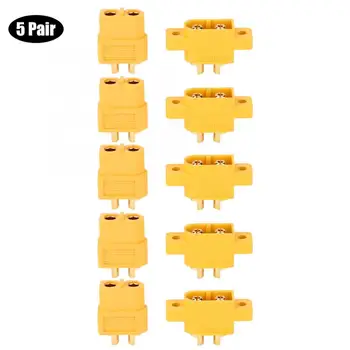 

5 Pair XT60E-M Mountable XT60 Male Plug Connector for RC Model Multicopter Multicopter Connector DC 500V