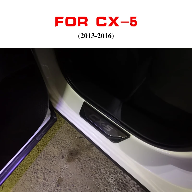 Подходит для Mazda CX-5 Cx5 2013 seuil de porte plaint de seuil bienvenue pedale en acier inoxydable voiture style ac