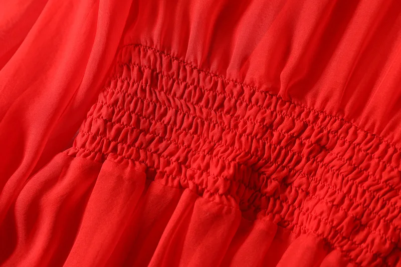 Платье из натурального шелка женское лето сексуальное красное мини платье с бантом на шнуровке с оборками праздничное пляжное платье женское