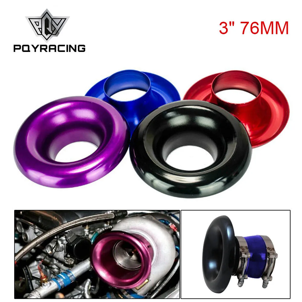 3" Purple Short Ram Cold Air Intake Turbo Horn Aluminum Velocity Stack Adapter Car & Truck Air