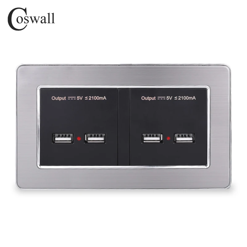 COSWALL настенная розетка 4 USB умный индукционный порт быстрой зарядки для