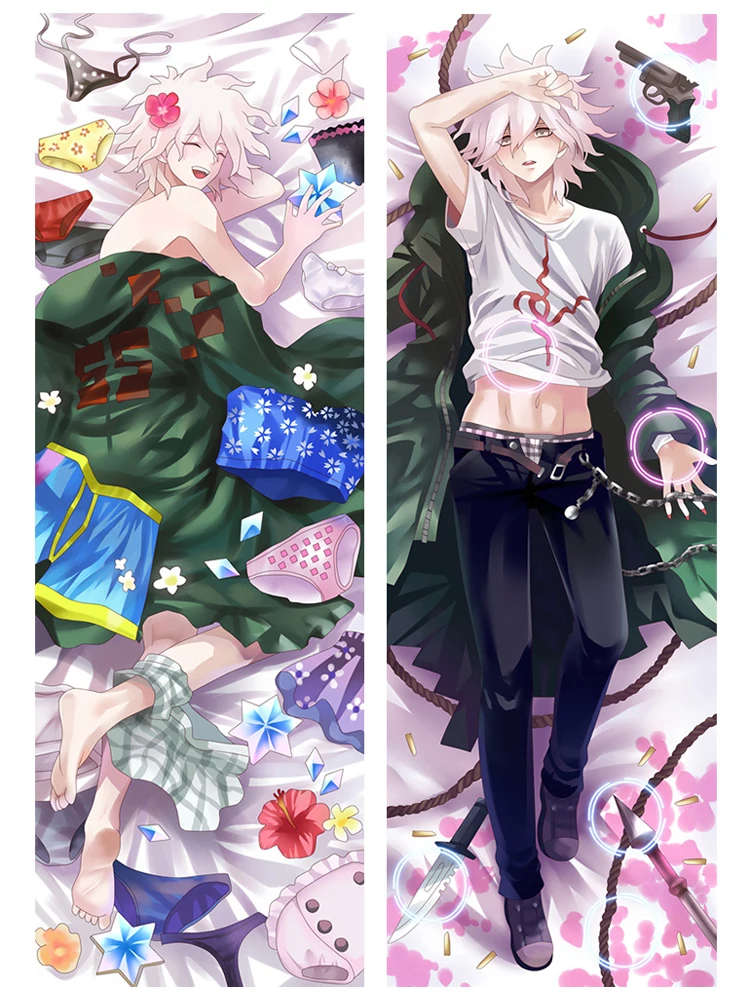 

2021 Anime Danganronpa 2 Dakimakura Komaeda Nagito Pillow Cover Pillow Case