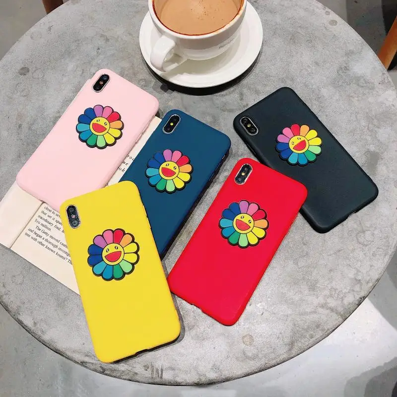 Горячая Корея 3D милый солнечный цветок скраб ТПУ мягкий чехол для iphone 11Pro MAX XS XR 7