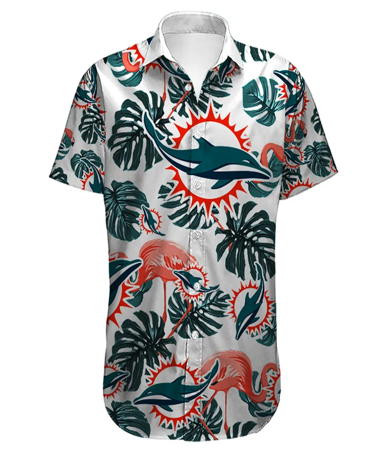 Summer Casual Men Short Sleeve Miami Stand Collar Loose 3d Printing Dolphins Hawaiian Shirt Quick Dry Beach Clothing Summer Casual Men Short Sleeve Miami Stand Collar Loose 3d Printing Dolphins Hawaiian Shirt Quick Dry Beach Clothing