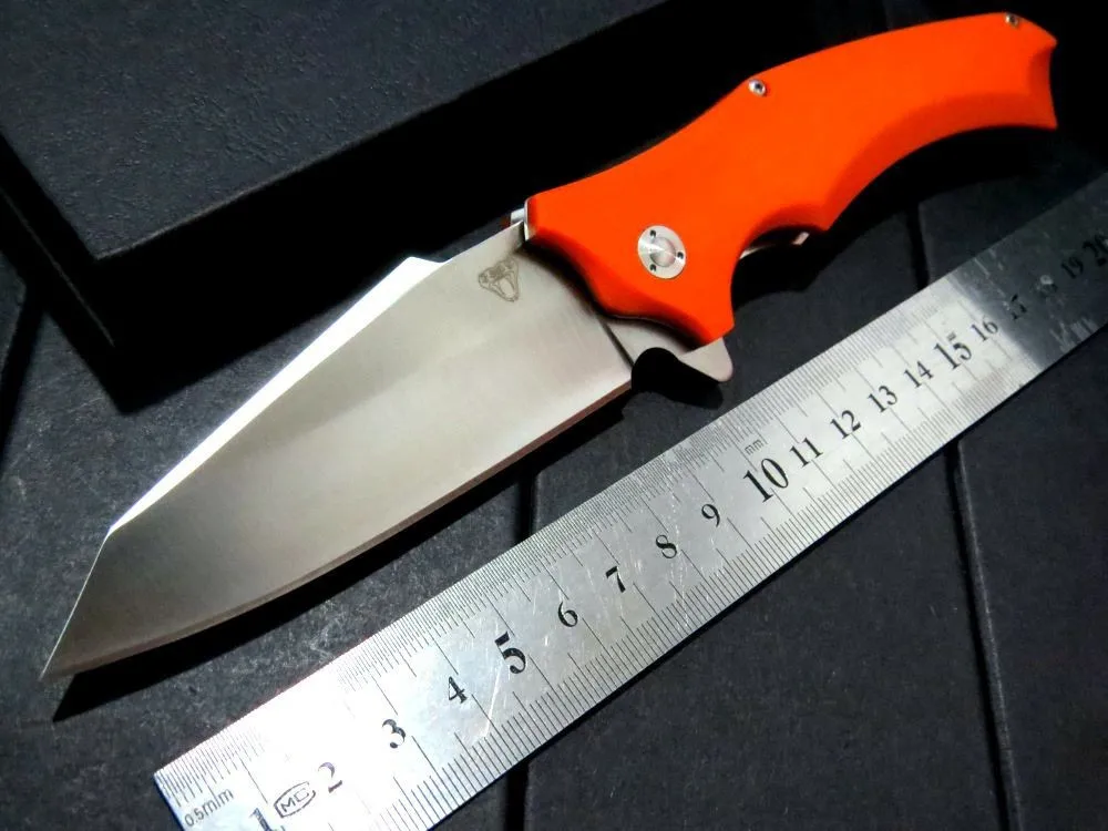 Оранжевый Открытый Складной нож G10 ручка 440C Лезвие EDC кемпинг охотничьи ножи инструмент выживания - Цвет: Оранжевый