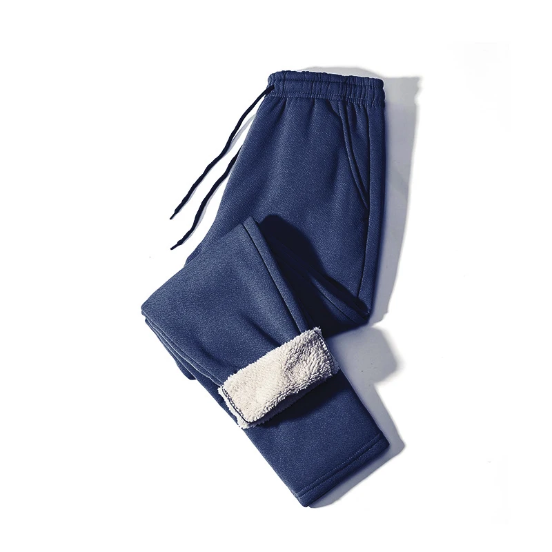 Mens Athletic Pants Fleece Lined Thick Trousers Casual Loose Warm Joggers Winter Elastic Waist Sweatpants