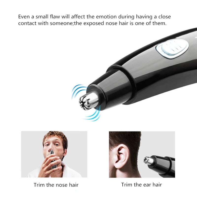 Lightweight And Portable Hair Nose Ear Trimmer Cutting Machine Electric Razor Mute Hair Clipper Remover Stainless Steel Nose Tri