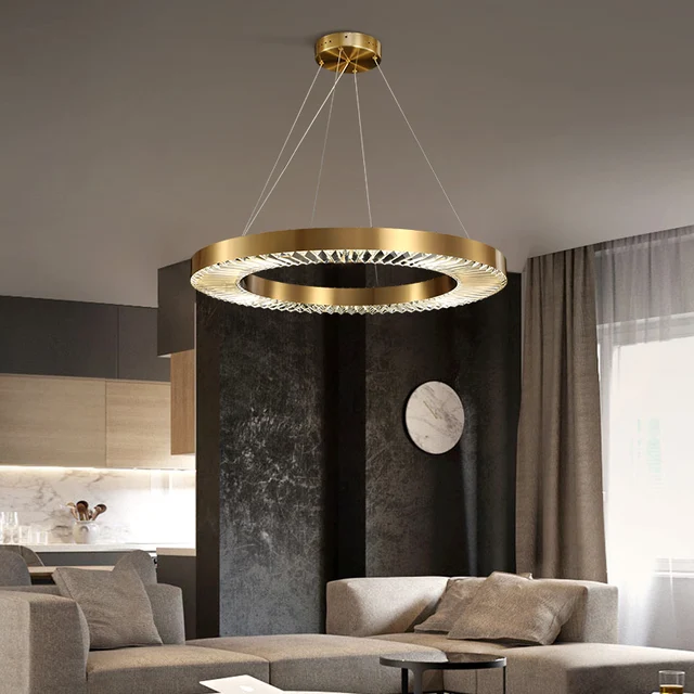 Modern Crystal Gold Ring LED Chandelier Lighting 1