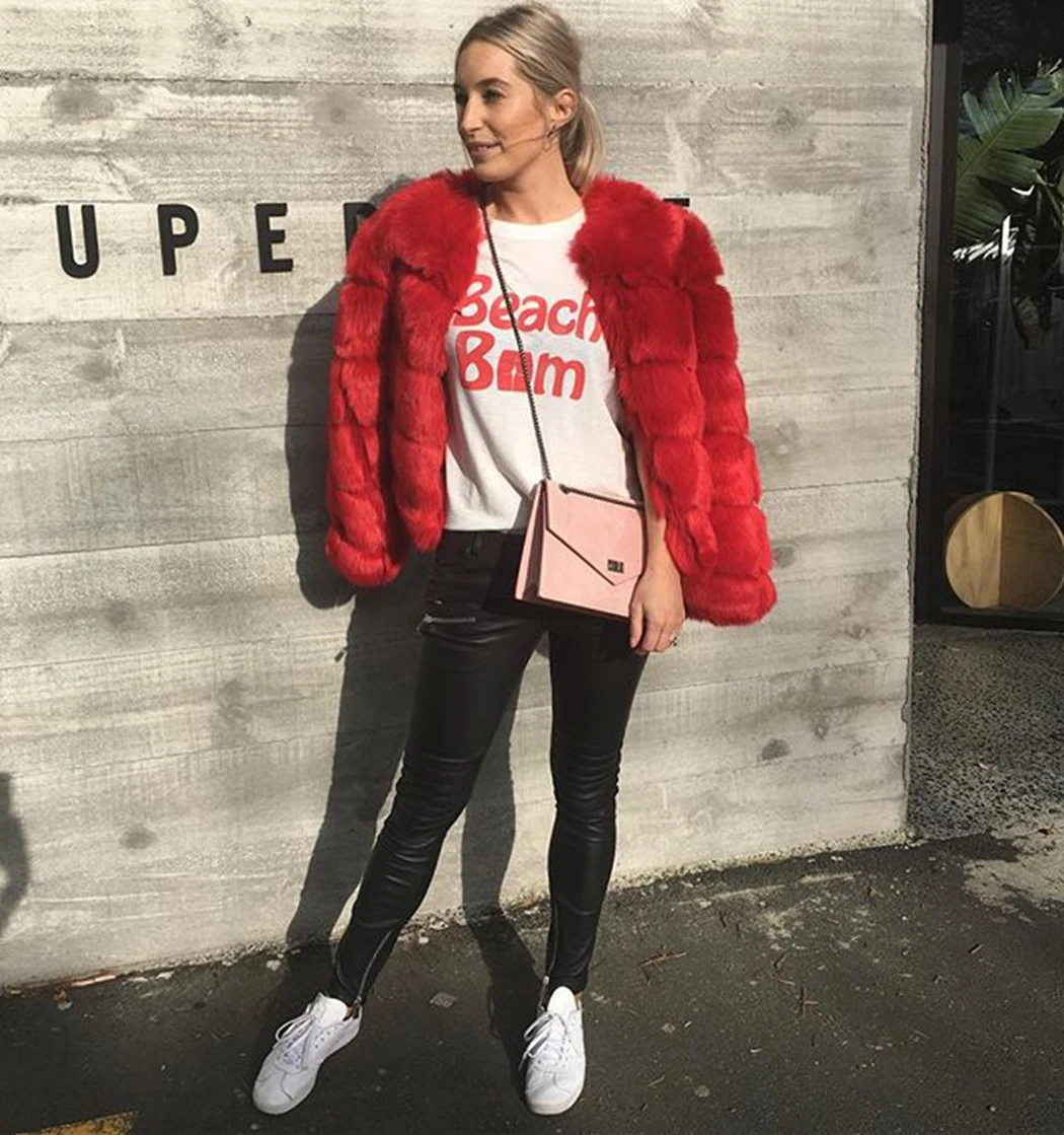 

Elegant Ladies Faux Fur Jacket Nice Winter Warm Fluffy Fur Jacket Fashion Open Stitch Coats Shaggy Outwear Casaco Femme