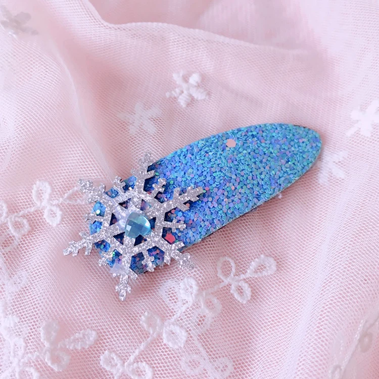 1PC Blue BB Clip Мягкая сестра градиент сетки пряжа звездное небо заколка для волос украшения Лолита большой бант Снежинка Сладкий шпилька головной убор Косплей - Цвет: 1PC Blue BB Clip