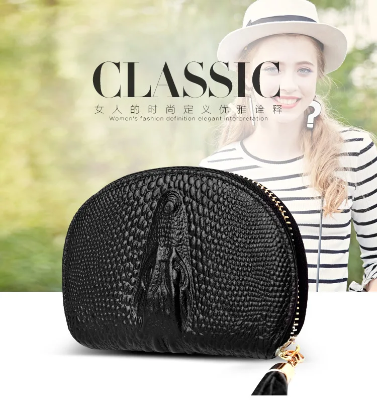 

Cool Crocodile Pattern Card Bag Women's 2019 New Style Fashion Tassels Large-Volume Bank Card ID Card Bit Wallet