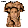 LIASOSO 3D Print Funny Actor Nicolas Cage Men's T-shirt Full Many Faces Printed T shirt Women Casual Summer Short Sleeve Shirt ► Photo 2/6