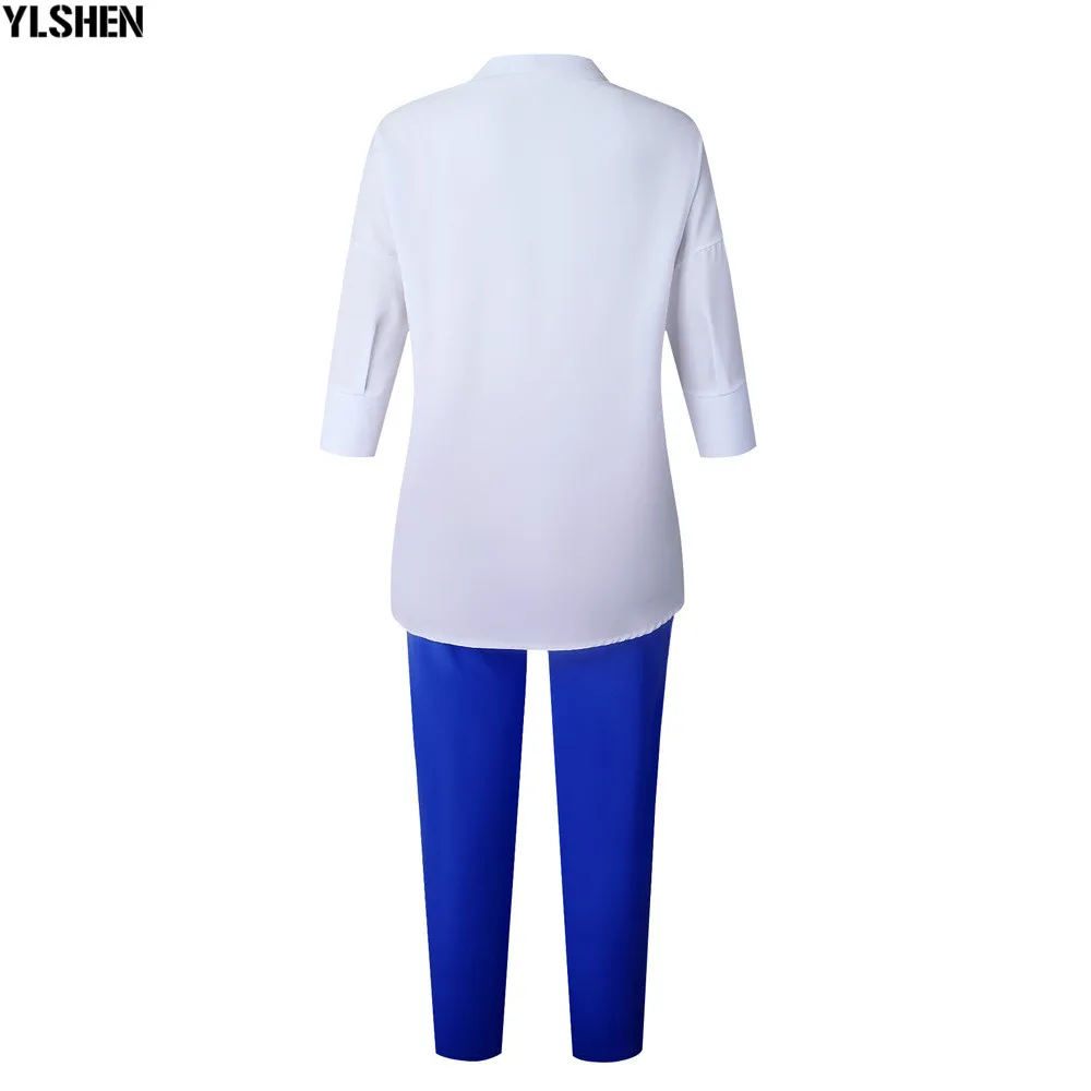African Women Sets Print Long Sleeve Blazer T-shirt Pants Suits Office Lady Elegant 2 Piece Set Business Outfits Africa Clothing 21