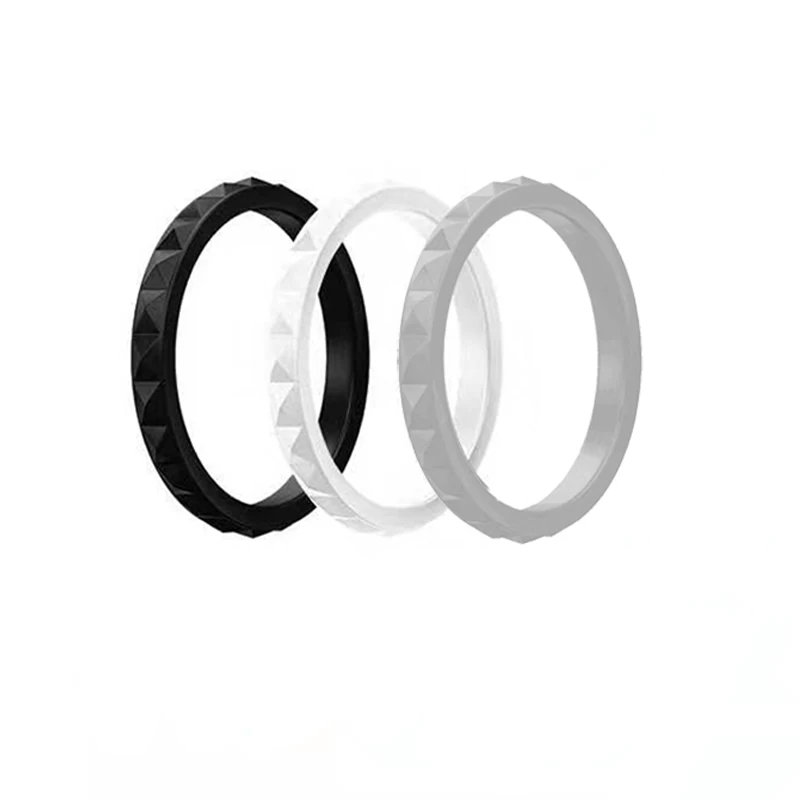3 Colors Set 1 Женское Силиконовое кольцо штабелируемые спортивные Йога обручальные Обручальные кольца подарок - Цвет основного камня: 3 Colors Set 1