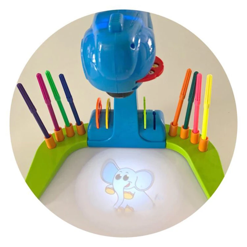 Детская рисованная плата проектора ручка для рисования детский эскизный коврик Проекционные игрушки набор синий