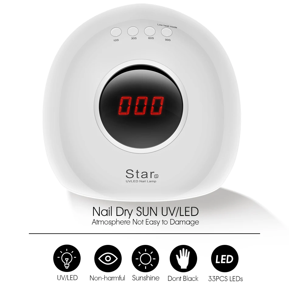 ROHWXY Star5 ледяная лампа 66 Вт Сушилка для ногтей для всех ногтей Гель-лак светодиодная УФ-лампа для ногтей с ЖК-дисплеем для профессионального дизайна ногтей инструмент