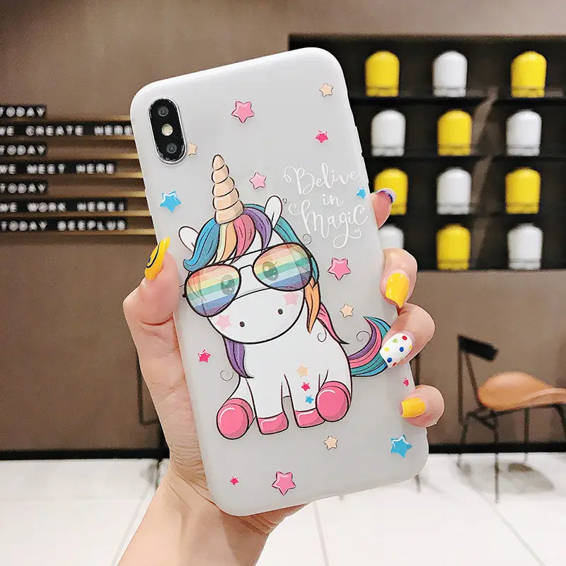 

Unicorn Animal Phone Case For iPhone 7 8 Cases For iPhone X XS MAX XR Back Cover Silicone Coque Case For iPhone 6 S 6S 7 8 Plus