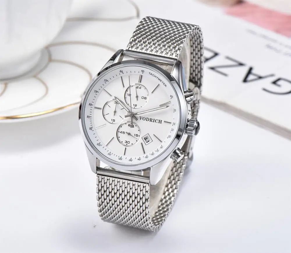 

6-pin Big Boss Explode Elegant Men's Aaa Watch, Mineral Crystal Mirror 316 Stainless Steel Strap [Rose] Men's Commercial Watch
