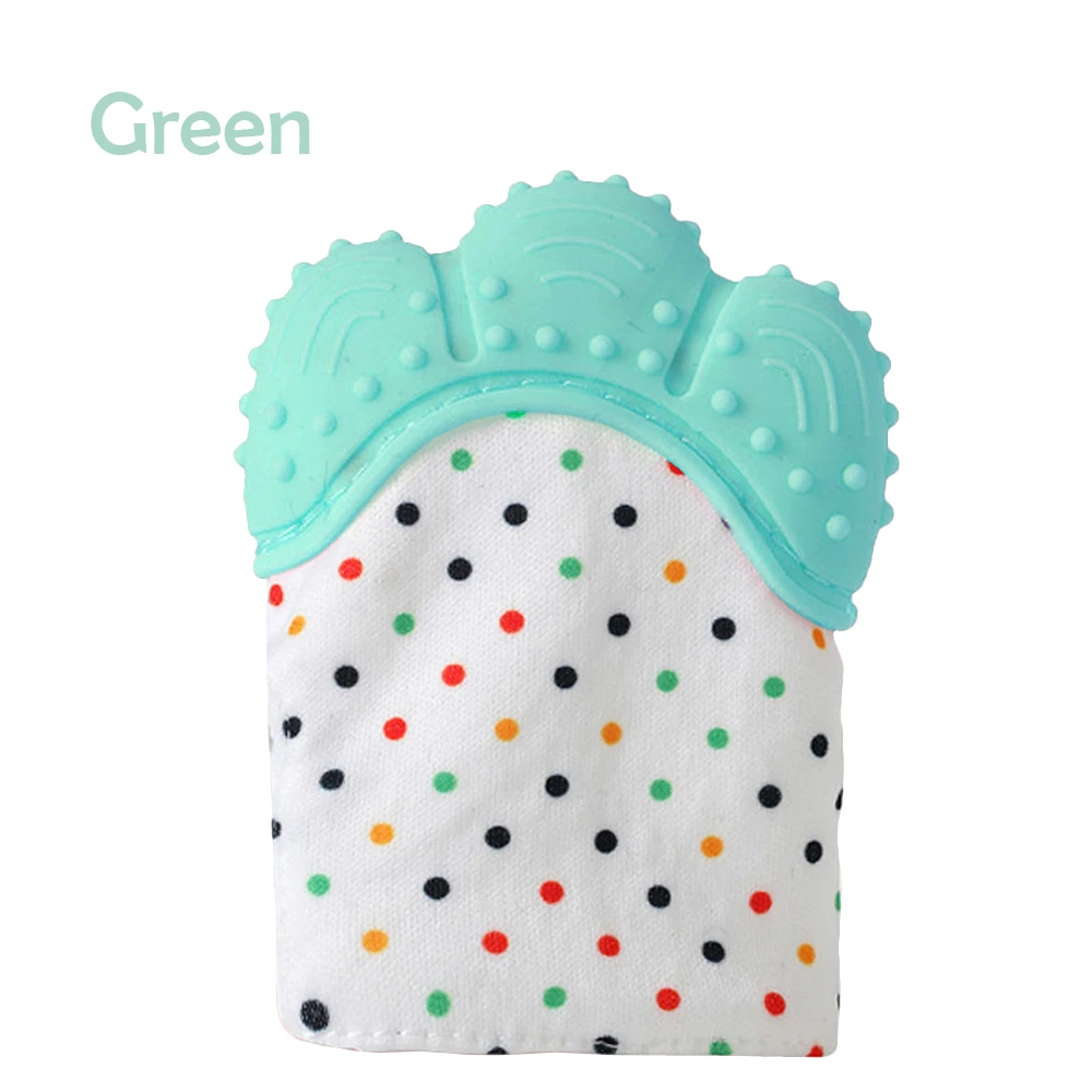 Baby Silicone Mitts Teething Mitten Glove Sound Teether Newborn Chewable Nursing Mittens Teether Natural stop Sucking Thumb Toy