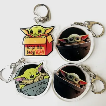 חמוד תינוק יודה Keychain כוכב מלחמת העלייה של סקייווקר Keyring גברים נשים אופנה אנימה תכשיטי מחזיקי מפתחות מתנה