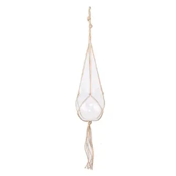 

Hemp Rope Glass Terrarium Flower Pots Desk Plant Braided Hanger Pot Hanging Rope Basket Gifts Horticultural Greening House DIY