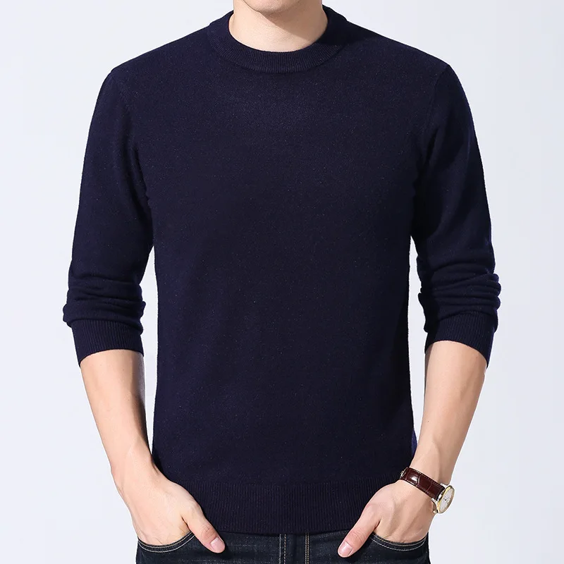 Navy blue Брендовая одежда мужские свитера весна осень кашемировый хлопковый свитер Мужская рубашка трикотажная Повседневная пуловер с v-образным вырезом 4XL - Цвет: Navy blue