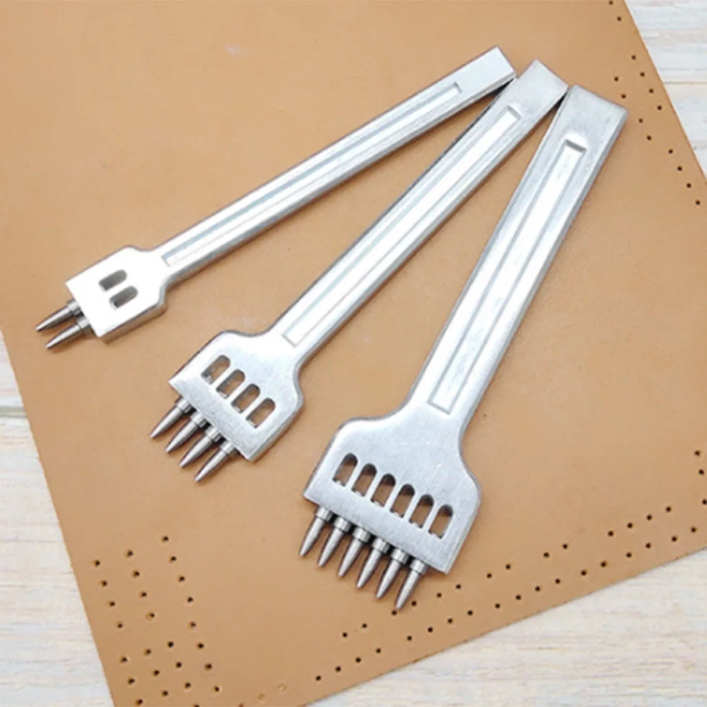 3 шт./компл. Craft Инструменты 4 мм 2/4/6 зубец кожа Перфоратор Инструмент DIY строки кругового вырезать отверстие прошитой расстояние между отверстиями ручной инструмент
