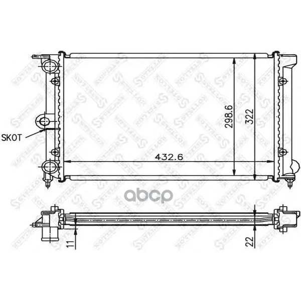 10-25002-Sx_радиатор Системы Охлаждения! Vw Golf/Passat 1.0-1.8 83 Stellox 1025002sx Stellox арт. 1025002SX