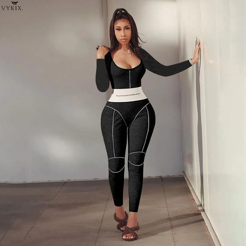 

New Female One Piece Long Sleeve Sexy Women's Jumpsuits Rompers Sport Wear Fall Winter Streetwear Bodycon Club Jump Suit Outfits