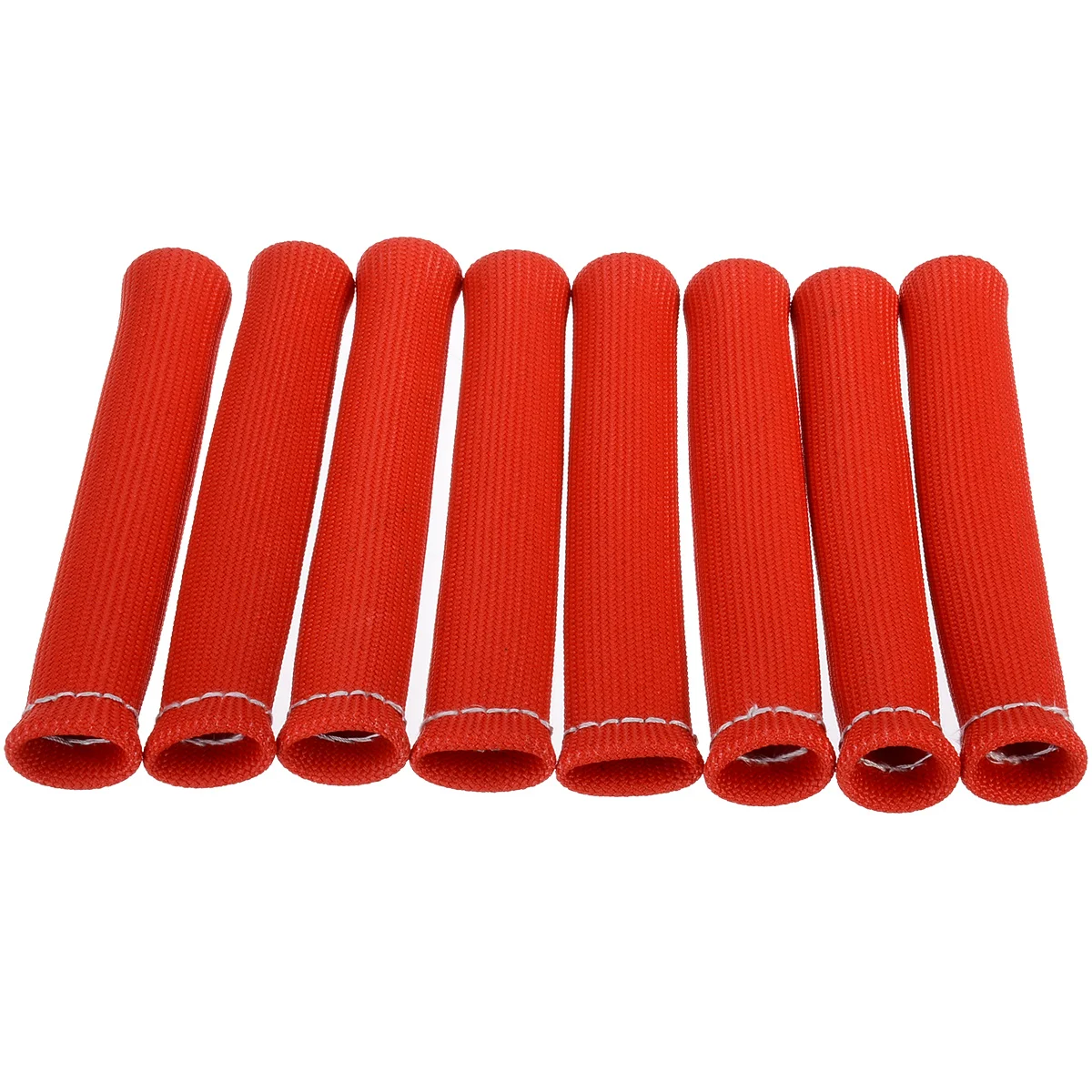 yjracing Red 8Pcs 1200 Degree Spark Plug Wire Boots Heat Shield Protector Sleeve Fit for SBC BBC 