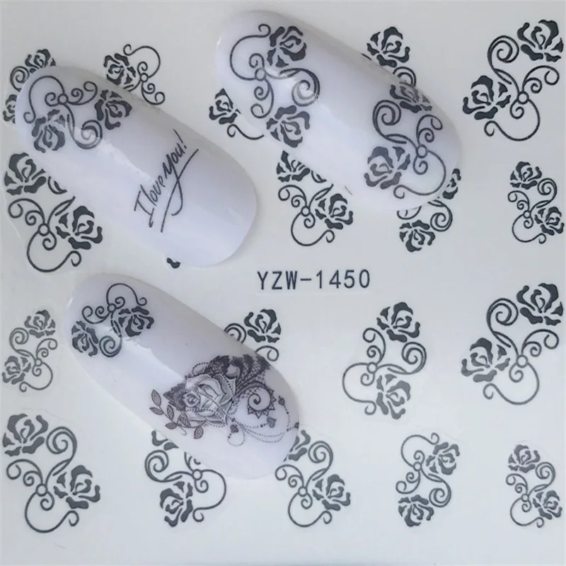 Перекрестная граница для нового стиля стикер для ногтей Южная Корея хипстер перо для ногтей водная переводная наклейка Yzw серия клейкая бумага