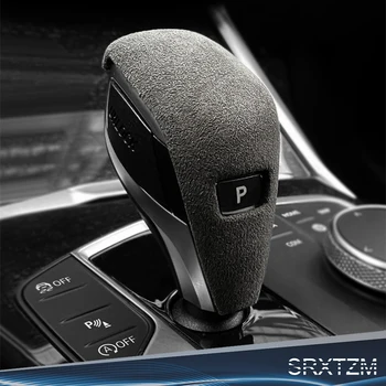 

Car Styling Cover For BMW G20 G21 G29 3 Series Z4 2020 Alcantara Suede Automatic Gear Head Shift Knob Gear Shift Collars Case