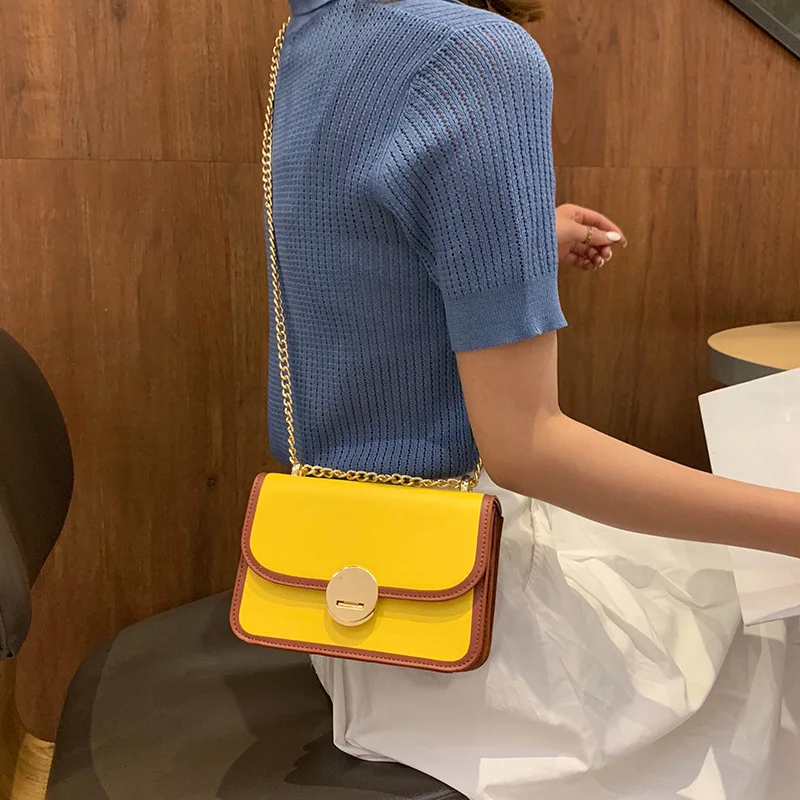 

On the new small bag women 2019new tide Korean version of Joker Messenger bag chain shoulder bag simple fashion small square bag