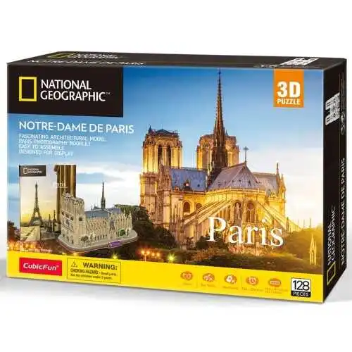 Cubic Fun Puzzle 3 Dimensional National Geographic Notre-Dame 128 Parts | Игрушки и хобби