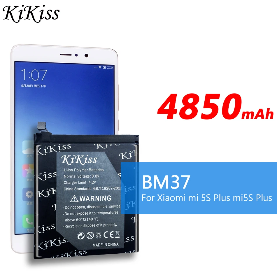 BM37 Высокая емкость батареи мобильного телефона 4850mAh для Xiaomi Mi 5S Plus MI5S бесплатный