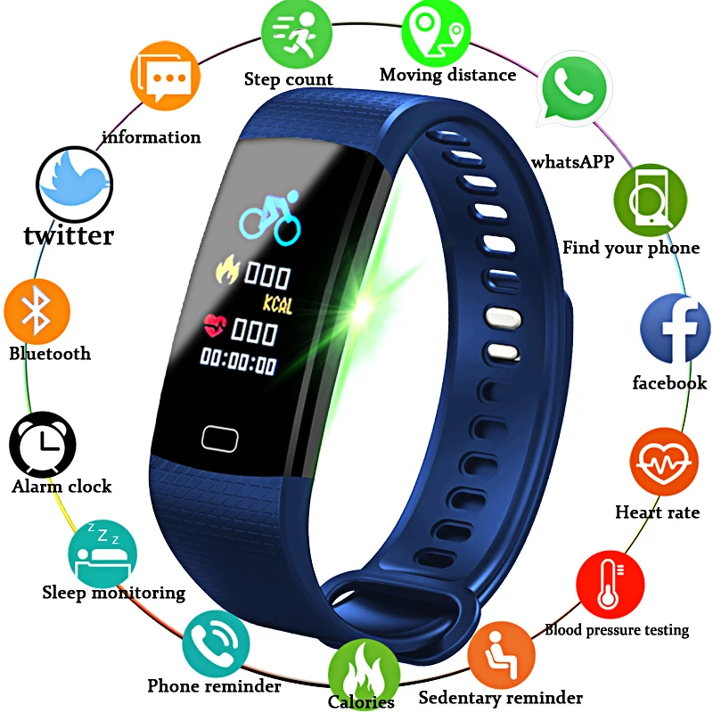 

Y5 Smart Bracelet Heart Rate Blood Pressure Monitor Tracker Fitness Tracker Smart Wristband Waterproof Smart Watch Pedometer