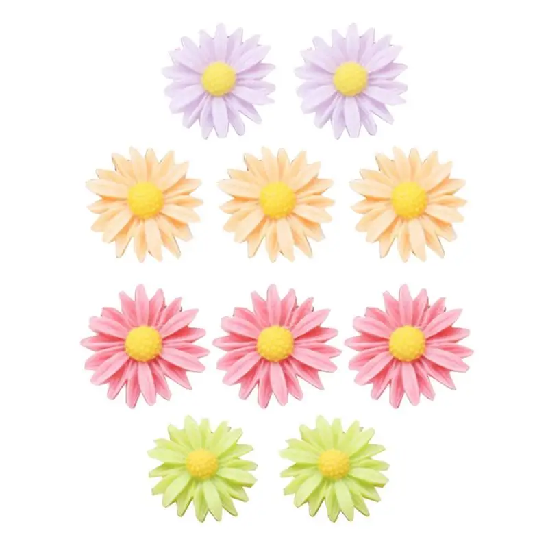 Chinchetas de resina con forma de flor para decoración del hogar y oficina, 10 Uds.