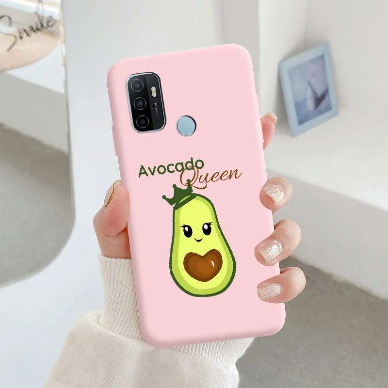 best case for oppo cell phone Avocado Phone Case For OPPO A32 A53 2020 A53S Cute Soft Silicone Back Cover For OPPO A53 5G Candy TPU Soft Back Cover oppo mobile cover Cases For OPPO